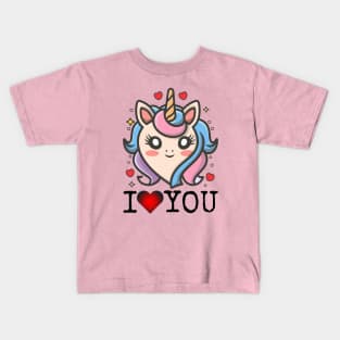 Valentines Day Unicorn Kids T-Shirt